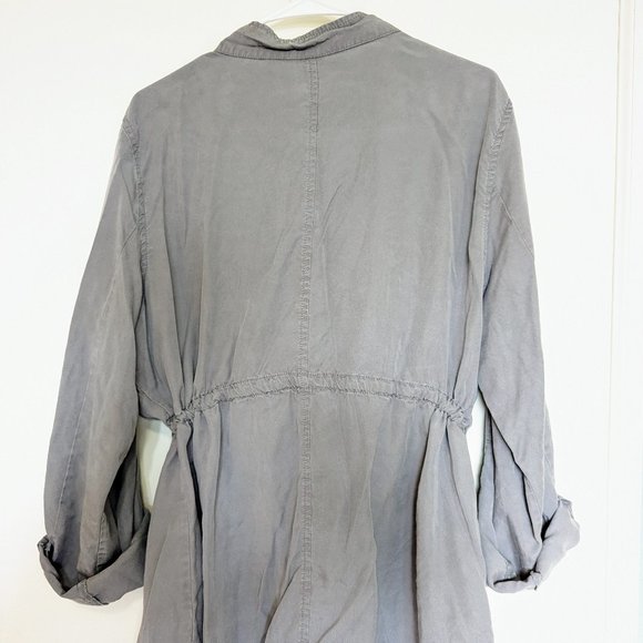 Faded Glory Grey Utility Blouse with Tie Waist, size 2X - Picture 3 of 6